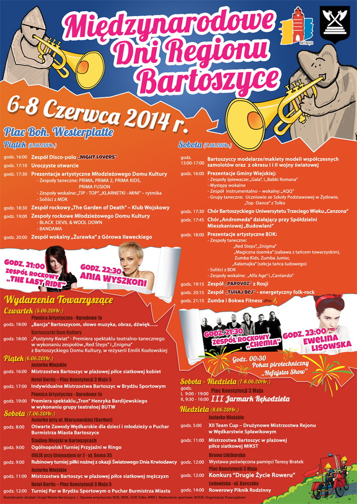 Plakat Międzynarodowe Dni Regionu Bartoszyce 2014
