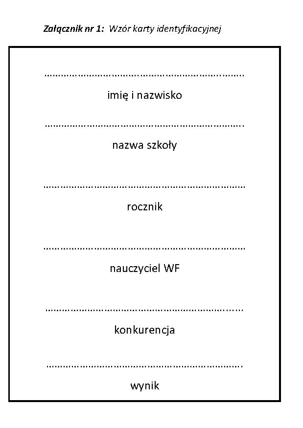 Wzór karty identyfikacyjnej 1