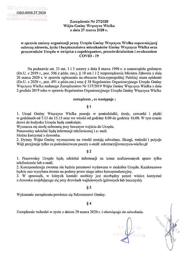 Obrazek - Zarządzenie