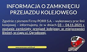 Obrazek - Zamknięcie przejazdu kolejowego