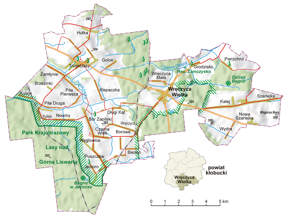 Mapa Gminy Wręczyca Wielka