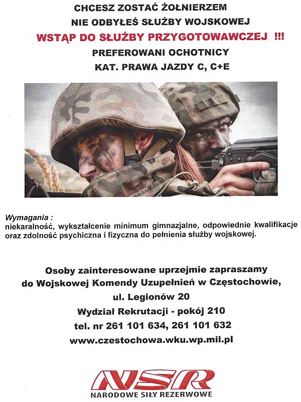 chcesz zostać żołnierzem, nie odbyłeś służby wojskowej